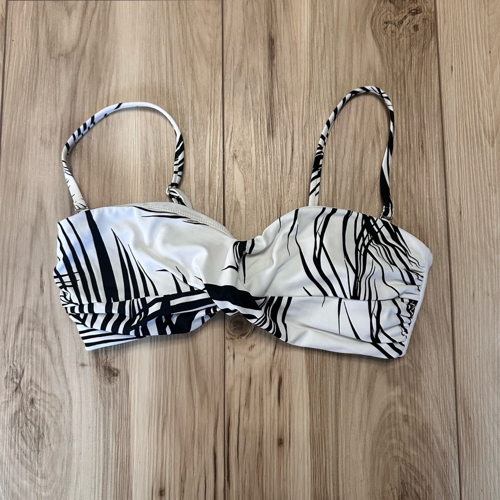 Athleta Black and White Bikini Top